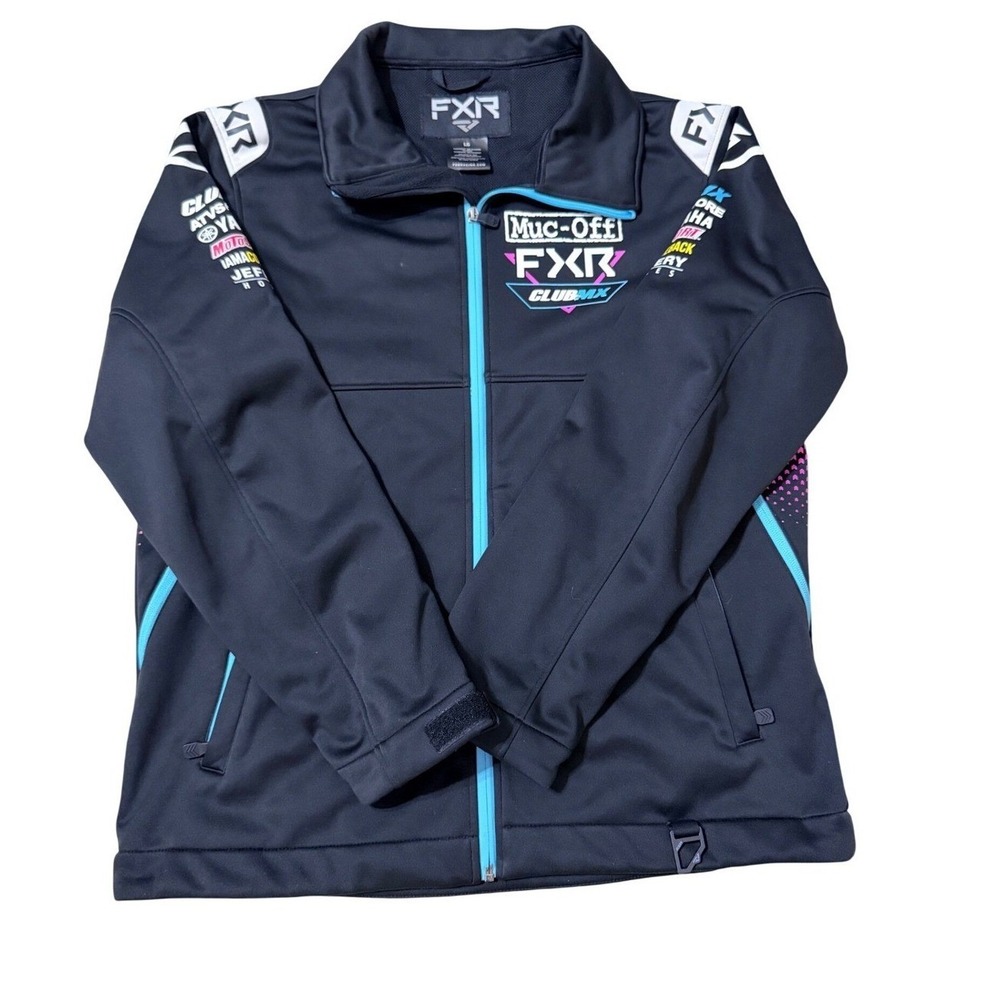 FXR Racing Jacket Womens L Black Pink ClubMX Muc-Off Motocross Softshell